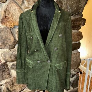 Free People Olive Double-Breasted Blazer